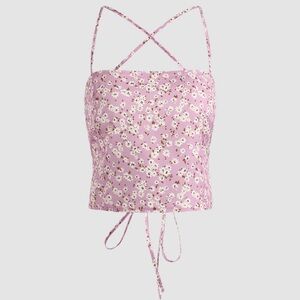 🎀ZARA🎀 floral tie strap back top